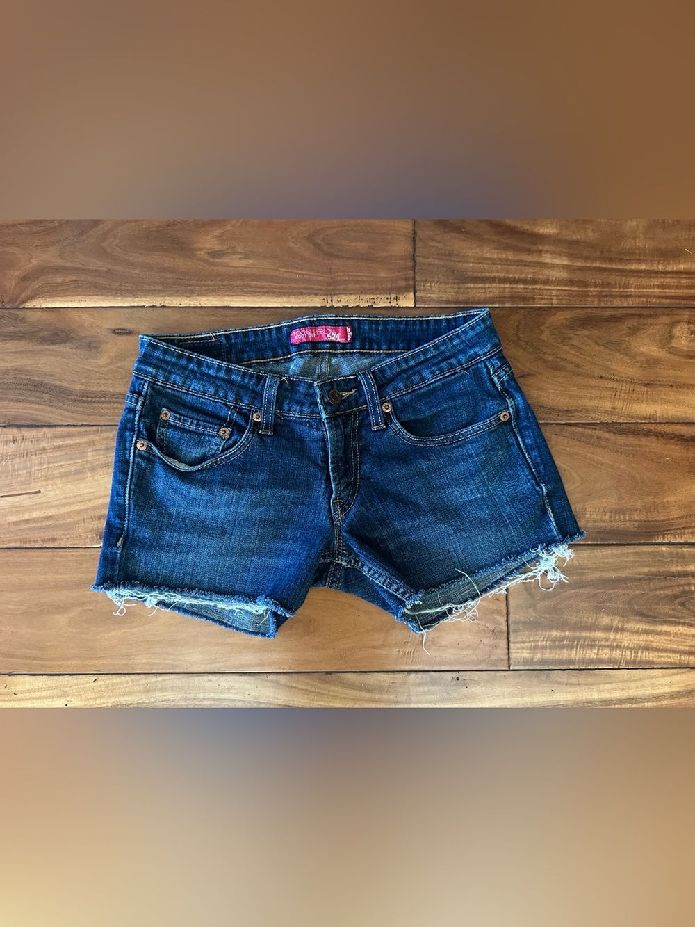 Levi’s 524 Too Superlow Dark Wash Cut Off Denim Shorts 3/Medium
